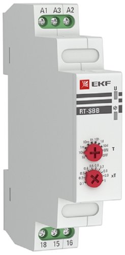 Реле времени на DIN-рейку EKF PROxima RT-SBB импульс при включении 0,1сек.–24сут. 8А 24-264В картинка